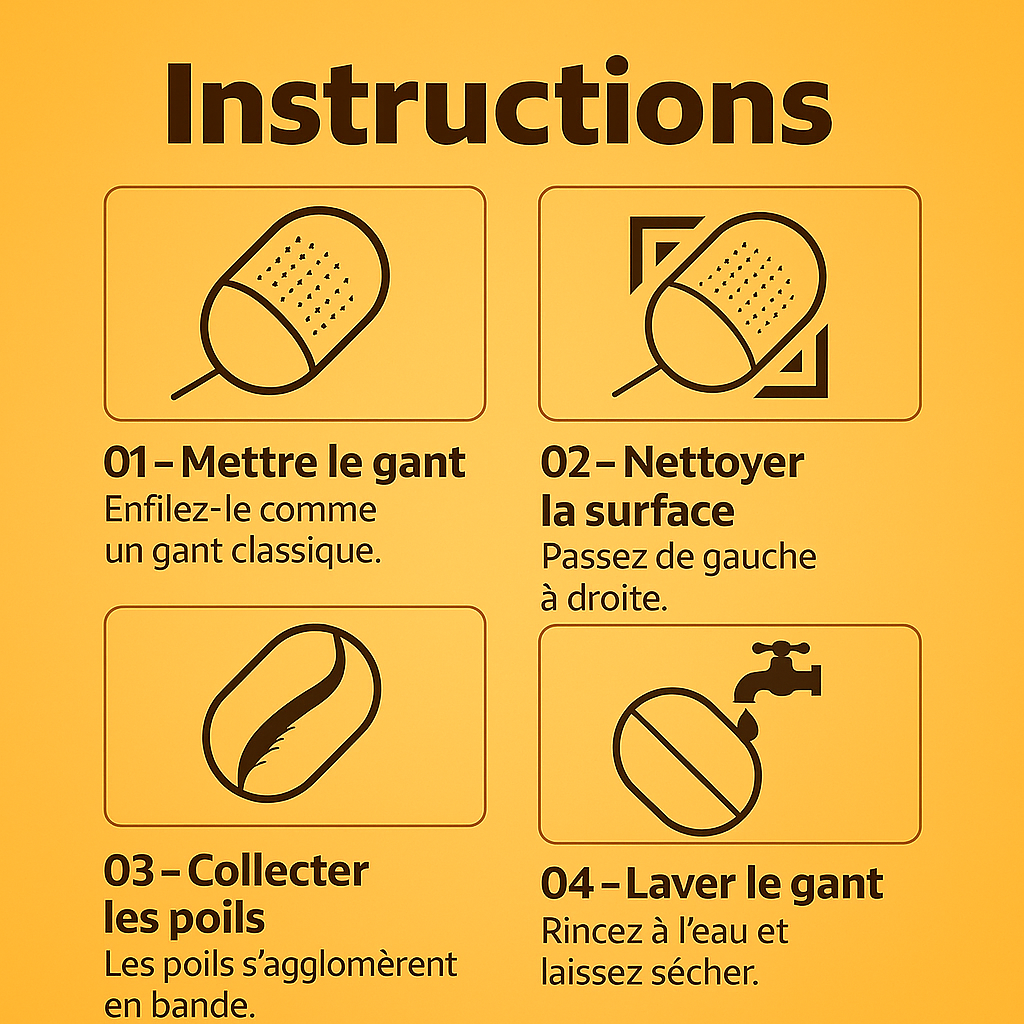 Gant Anti-poils - Adieu les poils, bonjour la propreté